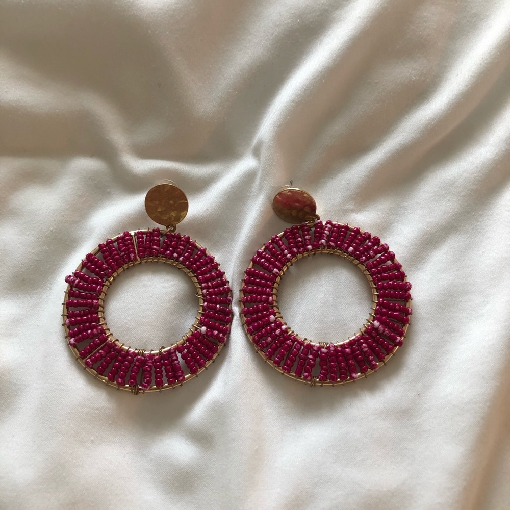 Hot pink statement earrings!
